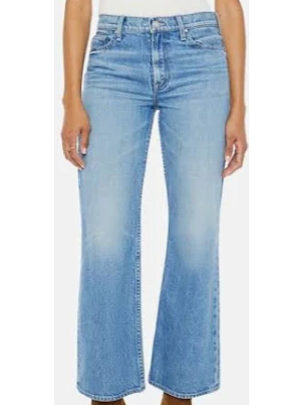 Mother The Bookie Flood Jeans Mid Rise Flare Denim Deans List Light Wash 30